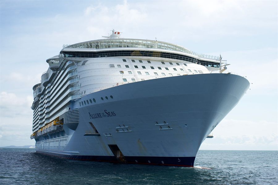 Royal Caribbean ship Allure of the Seas sailing on a calm sea
